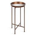 thumbnail image 1 of Kate and Laurel Celia Table d'Appoint Ronde en Métal Pliable avec Dessus à Plateau Miroir, Bronze, 1 of 2