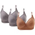 thumbnail image 1 of Bras for Women, 3PCS Womans Printing Gathered Together Large Size Daily Bra Underwear No Rims, 1 of 9
