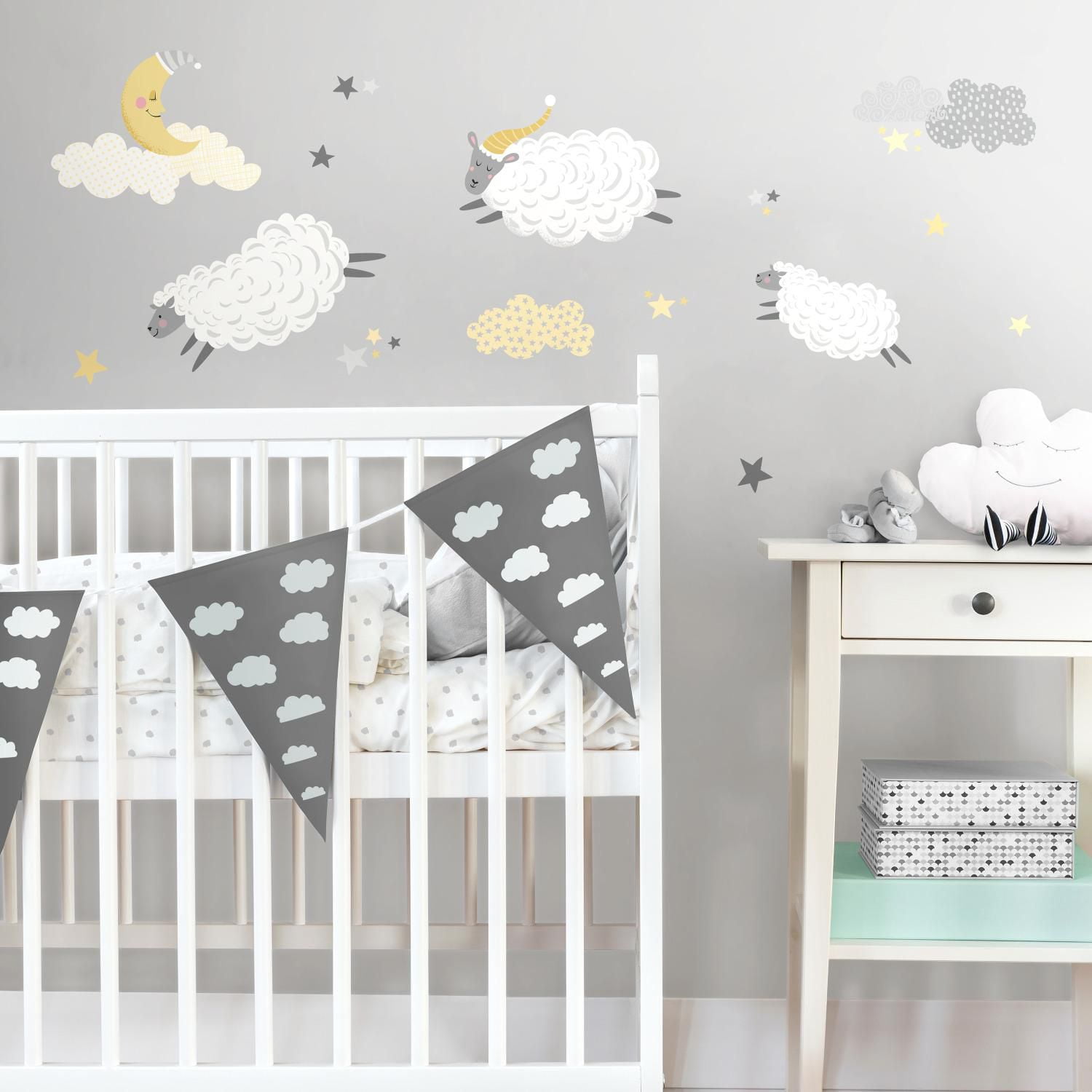 RoomMates Counting Sheep Peel and Stick Wall Decals