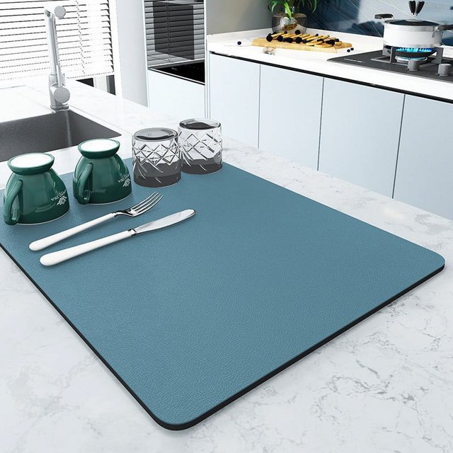 Leather diatom mud plain drain coffee table mat modern simple coffee mat insulation mat