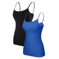 thumbnail image 1 of Charmo Women's Basic Cami Adjustable Spaghetti Strap Built in Bra Tank Top 2 Pack, 1 of 6