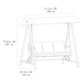thumbnail image 4 of Better Homes & Gardens Prado 3-Seat Steel Canopy Outdoor Porch Swing with Cushions, Brown, 4 of 8