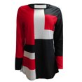 thumbnail image 4 of Yuyuzo Chemises pour Femmes Manches Longues Col Rond Mode Patchwork Color Block Hauts Décontractés Chemises Amples, 4 of 5