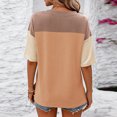 thumbnail image 4 of Besolor Chemises d'Été à Manches Courtes pour Femmes Col Rond Fendu sur le Côté Blouse Décontractée Ample pour Sortir, 4 of 4