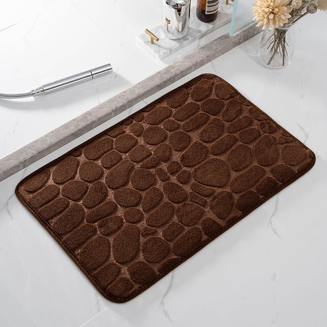 Iumwxz area rug 1pc Foam Bath Rug Embossed Bathroom Mat Water Absorbent And Washable Bath Rugs Non-Slip Thick Soft And Comfortable Carpet For Show mat carpet rugs for living room Coffee polyester