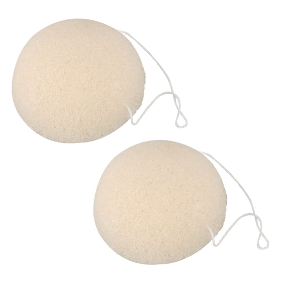 2X Face Natural Konjac Cleaning Sponge - White,2 X natural konjac sponge,White