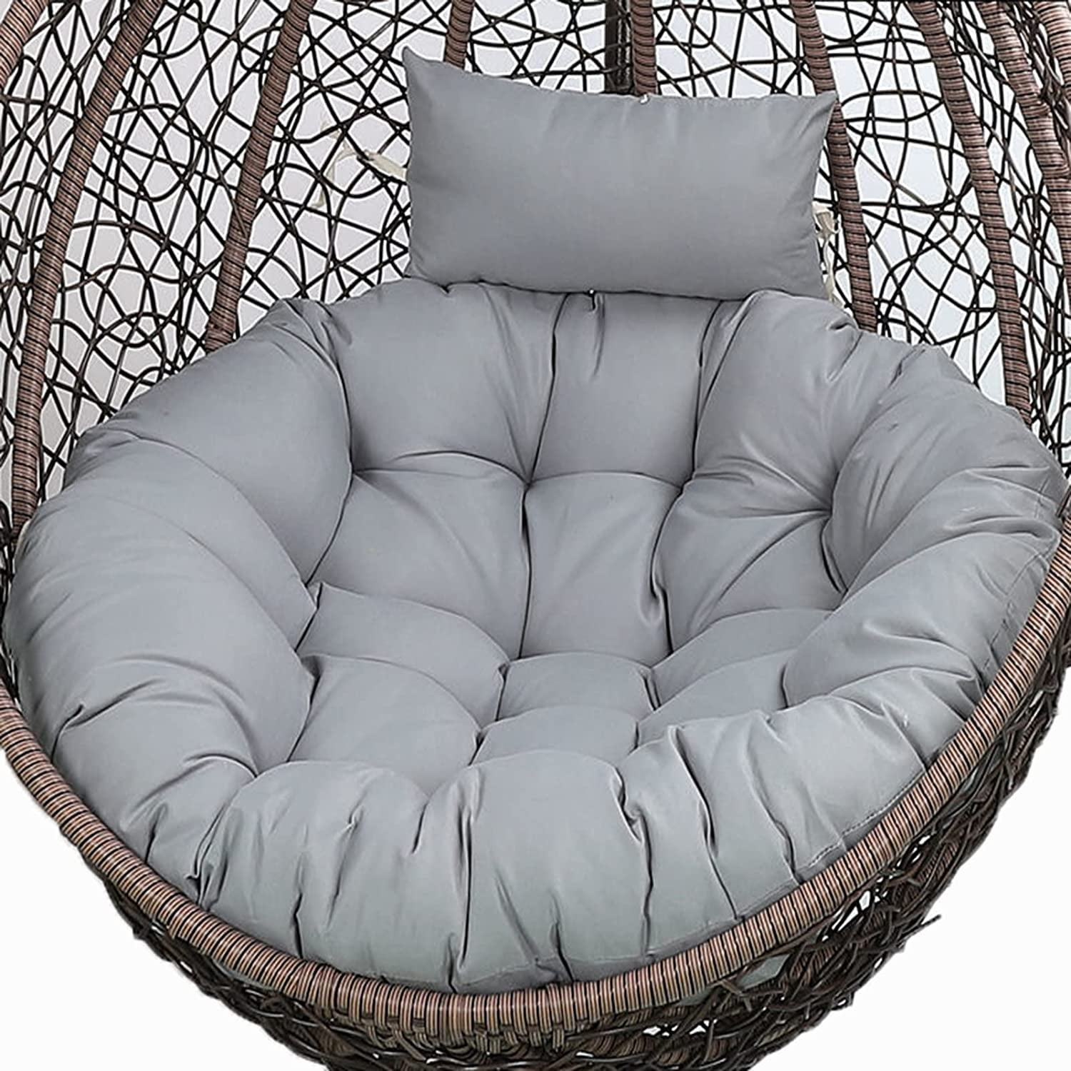 Oruyrop Egg Chair Cushion Replacement,outdoor Hanging Swing Chair Seat Cushion,thicken Round Garden Hammock Chair Cushion With Adjustable Headrest,was
