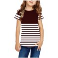 thumbnail image 1 of Zwiiyzr T-Shirt Rayé 2025 pour Enfants Col Rond Manches Courtes pour Garçons Filles Rouge-11-12 Ans, 1 of 6