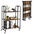 thumbnail image 1 of Gymax 3-Tier Folding Bar Cart Kitchen Serving Island Utility Cart Storage Shelves, 1 of 10