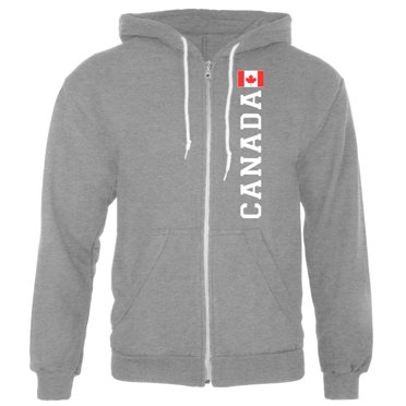 Canada Drapeau Coupe du Monde Chandail à Capuchon à Fermeture Éclair Intégrale pour Hommes