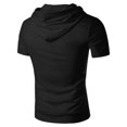 thumbnail image 4 of Birdeem Blouse à Capuche pour Hommes Chemise de Sport Unie avec Boutons Col Rond Manches Courtes, 4 of 9