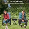 thumbnail image 4 of Outsunny 3PCs Glider Rocking Chairs with Table for Patio Garden Light Blue, 4 of 10