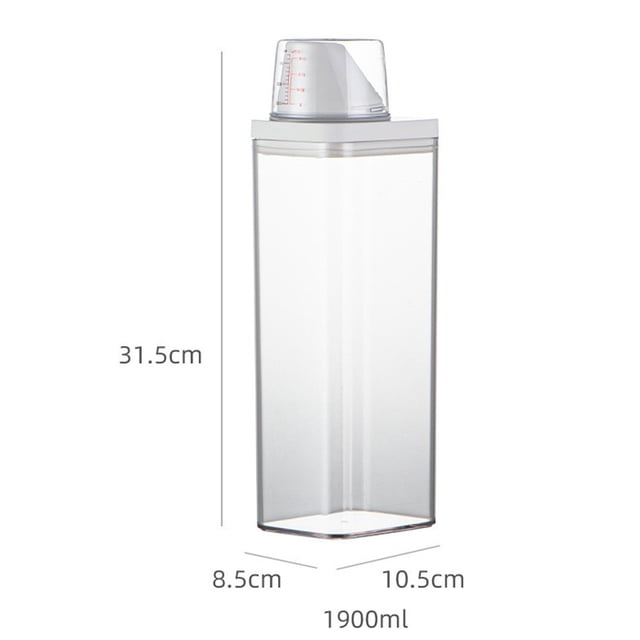 Plastic Laundry Washing Up Powder Container Soap Detergents Storage Box Lid