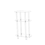 Tnarru Acrylic Small Table NightStand 3 Tier End Table Modern for Small Space Small Bedside Table Rectangular NightStand for Hallway Oval