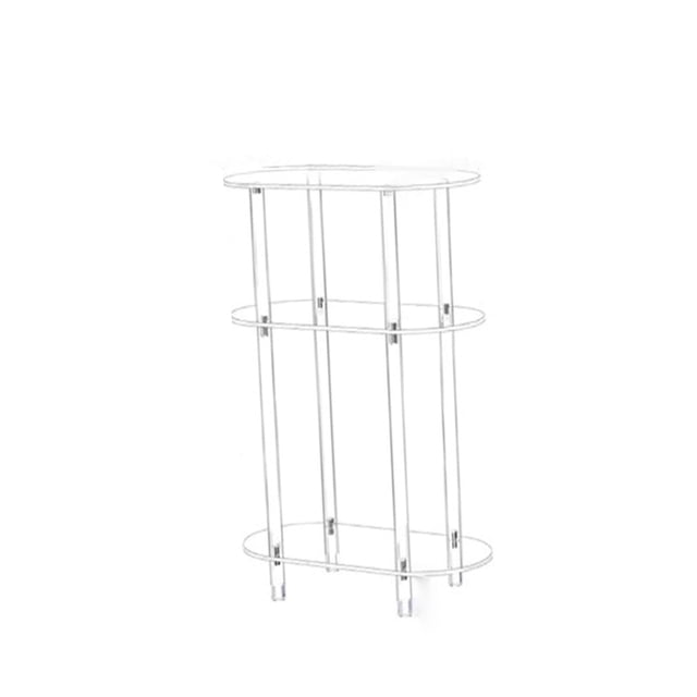 Luzkey Acrylic Small Table NightStand 3 Tier End Table Modern for Small Space Small Bedside Table Rectangular NightStand for Hallway Oval
