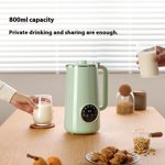 Multifunctional soymilk maker, automatic nut milk maker, 800ml, 8 functions with self-cleaning, digital display, mint green