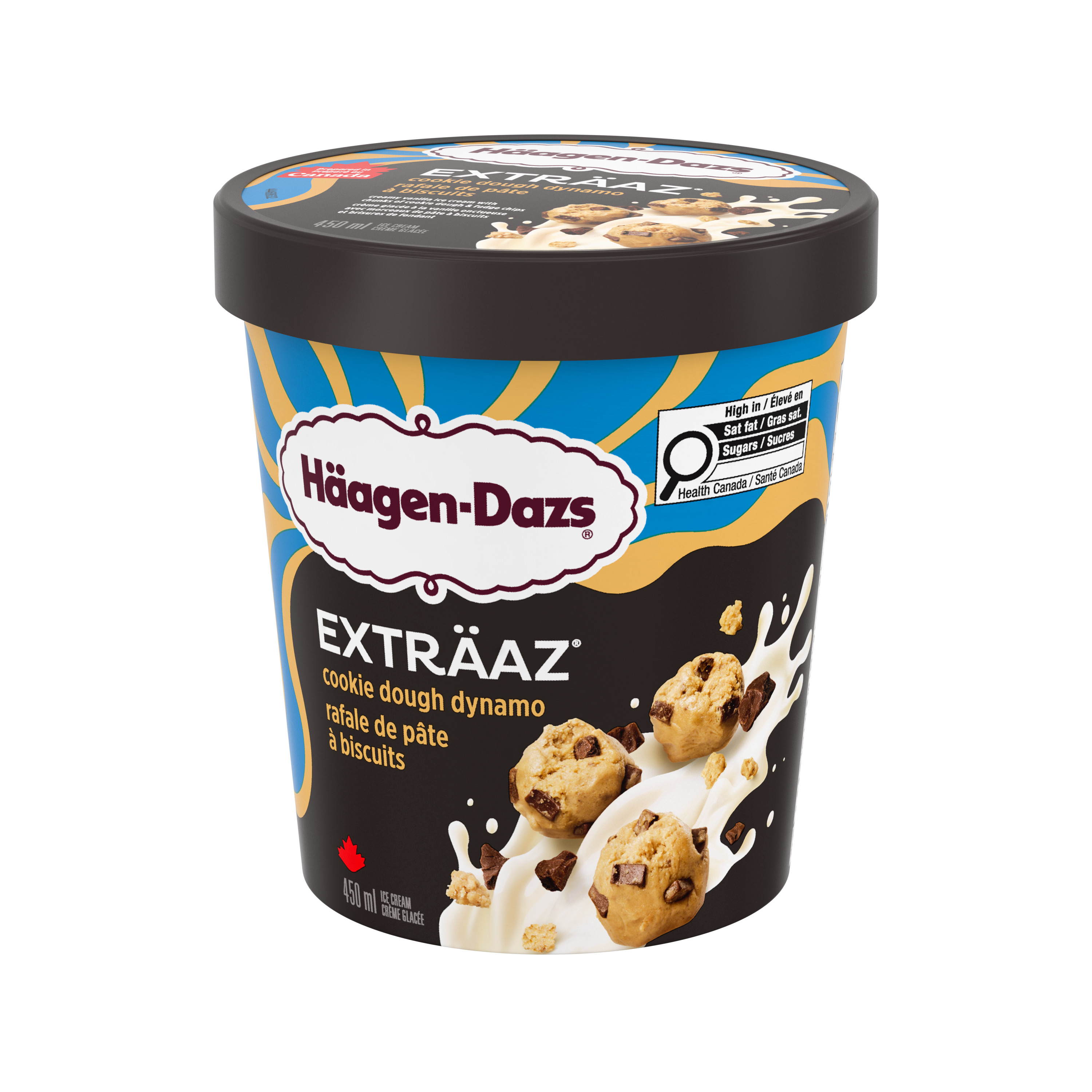 HAAGEN-DAZS EXTRÄAZ rafale pâte à bisc., crème glacée van., pâte biscuits, bris. fondant 450 ml