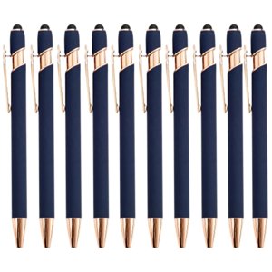 Cnpc Business Signature Pen Clearance! Hilingoto Pen, 12 Pack Rose Gold Ballpoint Pen with Stylus Tip 1.0 Mm Smooth Writing Pens Metal Stylus Pens for Screens 1Ml, Gel Pen Clearance Sales
