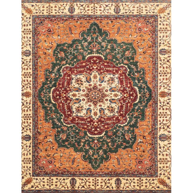 Ahgly Company Indoor Rectangle Abstract Dark Sienna Brown Abstract Area Rugs, 7' x 9'