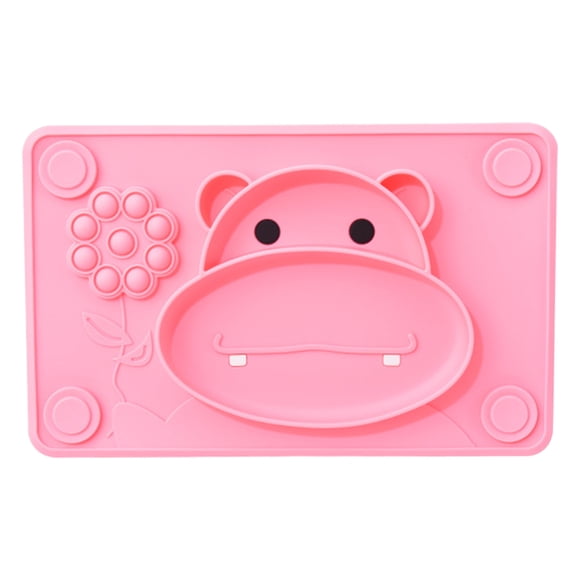 Agiferg Calf Children's Silicone Dinner Plate Infant Non-Slip Suction Cup Bowl Baby Cartoon Complementary Food Divided Tableware