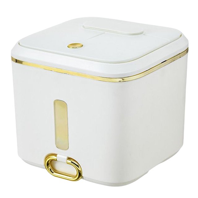 GUOOL Airtight Rice Storage Container Food Container Bin Perfect for Rice Flour Cereal White L