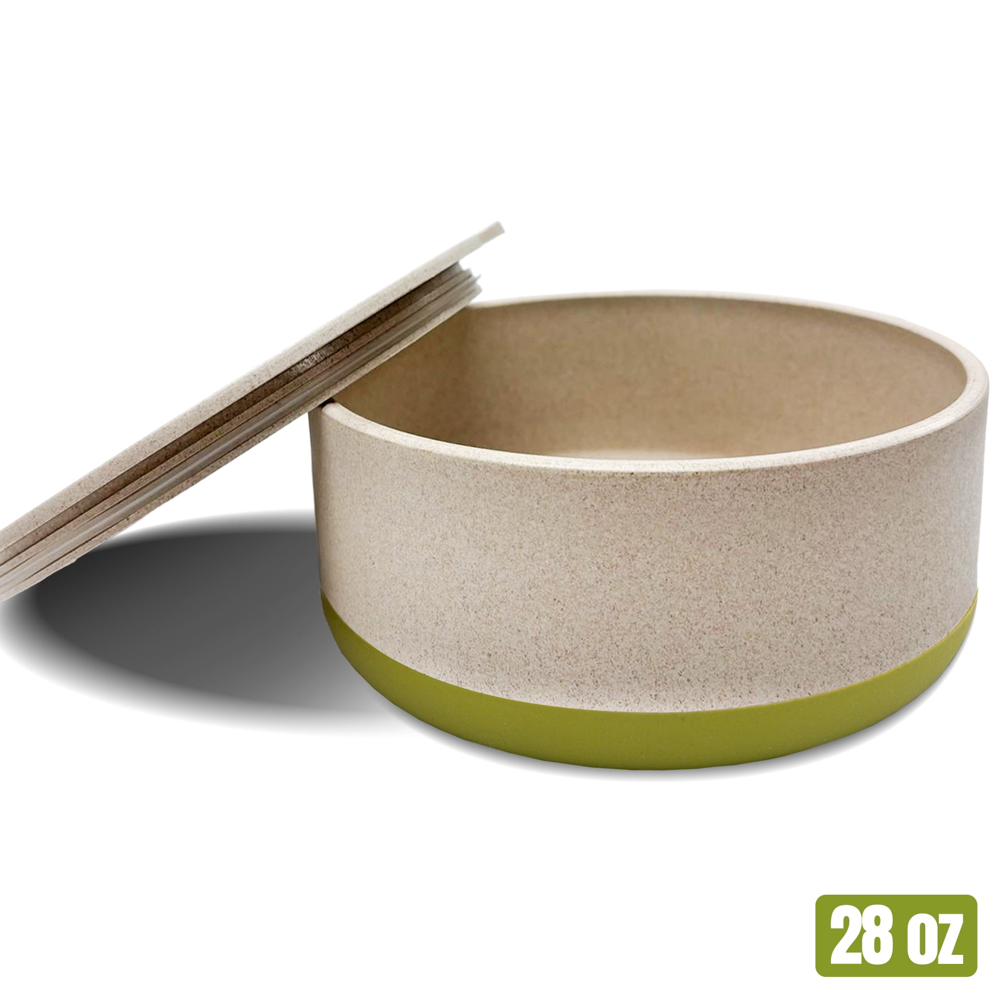 TerraBowl 28 oz. Bol pour Animaux de Compagnie Écologique, Antidérapant avec Couvercle pour Chiens et Chats