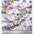 thumbnail image 1 of Soimoi Poly Georgette Fabric Leaves & Lily Flower Print Fabric by The Yard 42 Inch Wide, 1 of 3