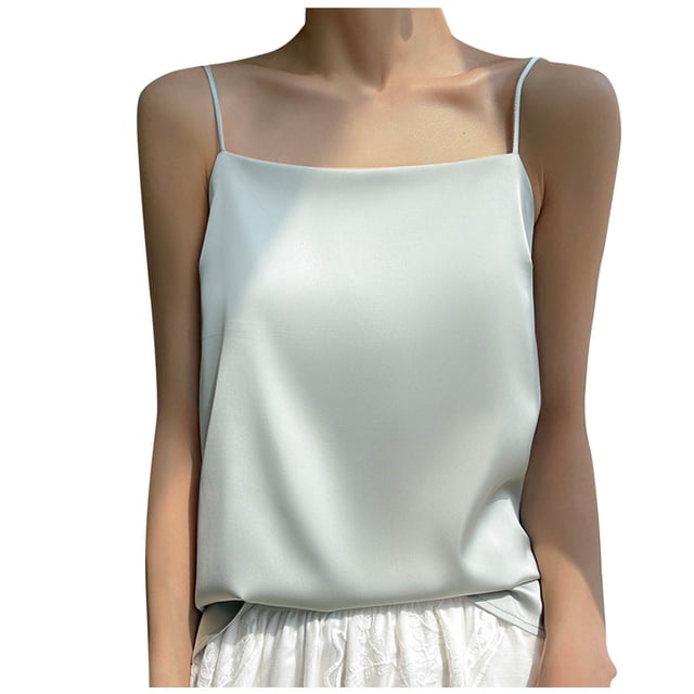 Timegard Womens Camisole Tank Tops Spaghetti Strap Sleeveless Shirts Solid Color Comfy Soft Tops