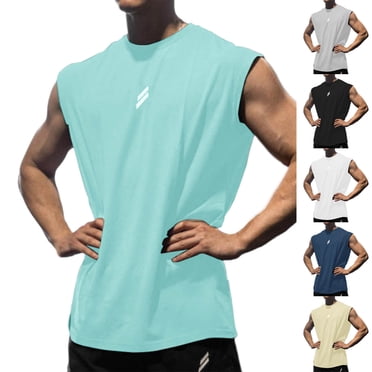 JDQJBZ Mens Tank Top Workout Sleeveless Wicking Quick Dry Loose Fitness Shirt Men Sleeveless T-Shirt