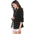thumbnail image 4 of INSPIRE CHIC Women's Solid Drawstring Waist Flap Pocket Utility Jacket, 4 of 6