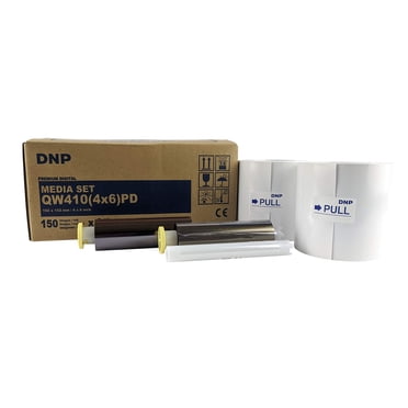 DNP Support Numérique Premium pour Imprimante QW410, Rouleau 4x6", 150 Impressions par Rouleau, 2 Rouleaux, 300 Impressions au Total