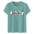 thumbnail image 3 of LUOGENLI T-shirts pour Femme pour Femmes T-Shirt à Manches Courtes à Imprimé Floral à la Mode pour Célébration de Jour / Haut à Col Rond T-shirts pour Femmes T-shirts Graphiques T-shirts Amusants Adulte St. Patrick Bleu Clair P, 3 of 3