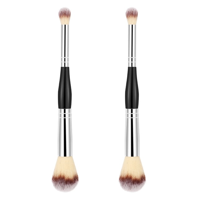 KAKOWELY 2 Pcs Brosses à Mélanger à Double Extrémité pour Femmes, Pinceaux à Poudre Libre, Outils Cosmétiques, 6.89"X0.79"X0.79 Pouces