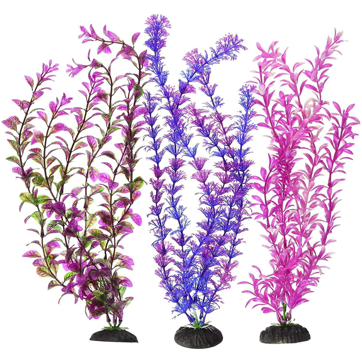 Penn-Plax Penn Plax Aqua Plants Grandes Couleurs Assorties, Lot de 3