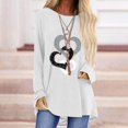 thumbnail image 2 of MesaSe T-Shirts à Manches Longues pour Femmes Time And Tru Femmes Mode Décontractée Imprimé Col Rond Ample T-Shirt à Manches Longues Haut Blouse Chandail, 2 of 6
