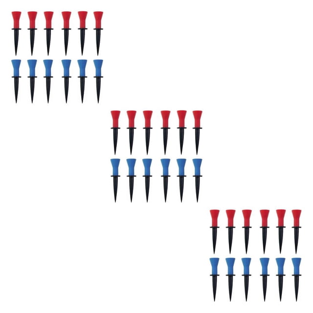 Langgg Lot de 12 pour T-Shirts de Golf Ballon en Plastique Support Stable Réutilisable Extérieur Intérieur Golf Sports Entraînement Pratique pour Golfeurs 6 Pcs Rouge+6 Pcs Bleu 76mm 3Ensemble
