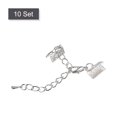 thumbnail image 3 of Unique Bargains 10Set Ribbon Crimp Clamp Ends Lobster Claw Clasps & Chain 10mm Silver Tone for DIY, 3 of 7