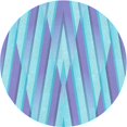 thumbnail image 1 of Ahgly Company Tapis d'Intérieur Lavable à la Machine, Carré, Transitionnel, Bleu, Tapis de Zone, 3 Pieds Carré, 1 of 7