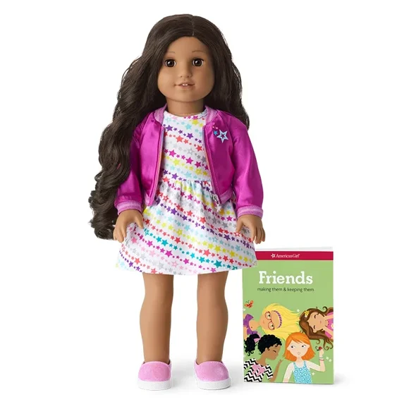 American Girl Poupée 82 Truly Me & Livre Peau Moyenne, Cheveux Bouclés Yeux Bruns Neuf