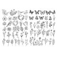 thumbnail image 1 of 2 Sheets Water Soluble Embroidery Stabilizer DIY Stick Stitch Embroidery Paper with Pre-Printed Flowers Leaves Animals Pattern Beginners Sewing Lover Gift, 1 of 8