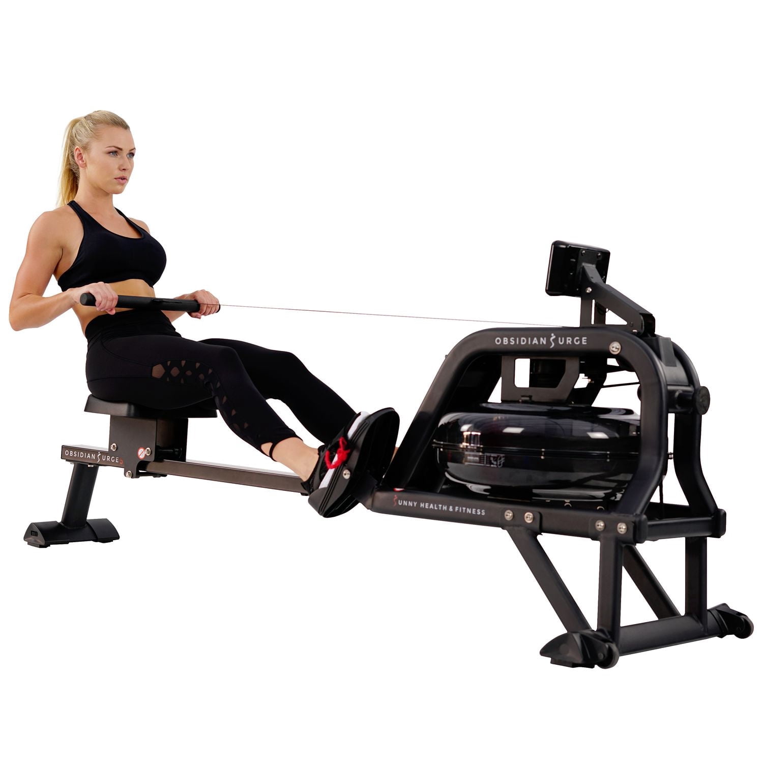 Sunny Santé et Fitness Rameur de rameur d'eau w / Moniteur LCD - Obsidian SF-RW5713