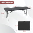 thumbnail image 3 of FDW 6-Foot Folding Table, 70-Inch Portable Plastic Folding Table, Heavy-Duty Fold-in-Half Table, 29-Inch Height, Folding Banquet Table for Parties, Events, Camping & Outdoor Use, 3 of 7