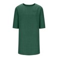 thumbnail image 5 of Ovzne Robes d'Été pour Femmes 2025 Robe de Plage Mode Robe d'Été Décontractée pour Femmes Col Rond Manches 3/4 Unie Robes de Plage avec Poches Robe de Vacances Liquidation, 5 of 5