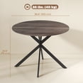 thumbnail image 3 of 40" Round Dining Table for 4 Kitchen Table with Steel Legs Distressed Brown, 3 of 10