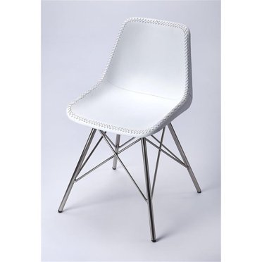 Beaumont Lane Fauteuil Latéral en Cuir Metropolitan Living, Blanc
