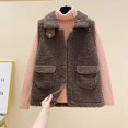 thumbnail image 3 of Veste d'Automne Sans Manches Sherpa pour Femmes, Gilet Léger Rembourré Décontracté, 3 of 4