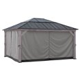 thumbnail image 1 of Sunjoy Replacement Curtains for 13 ft. × 15 ft. Gazebos,  Grey, 1 of 5