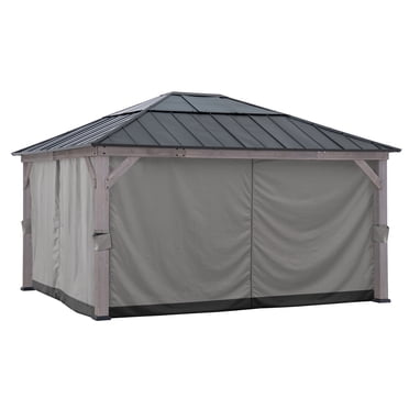Sunjoy Replacement Curtains for 13 ft. × 15 ft. Gazebos, Grey