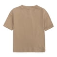 thumbnail image 3 of MIASHUI Boys Summer Tracksuit Outfits Solid Color Short Sleeve Shirts Shorts Outfits,Coffee,6-12 Months, 3 of 8