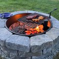 thumbnail image 4 of Pilot Rock 30 Inch Steel Ground Fire Pit Ring and Cooking Grate, Black, 4 of 9